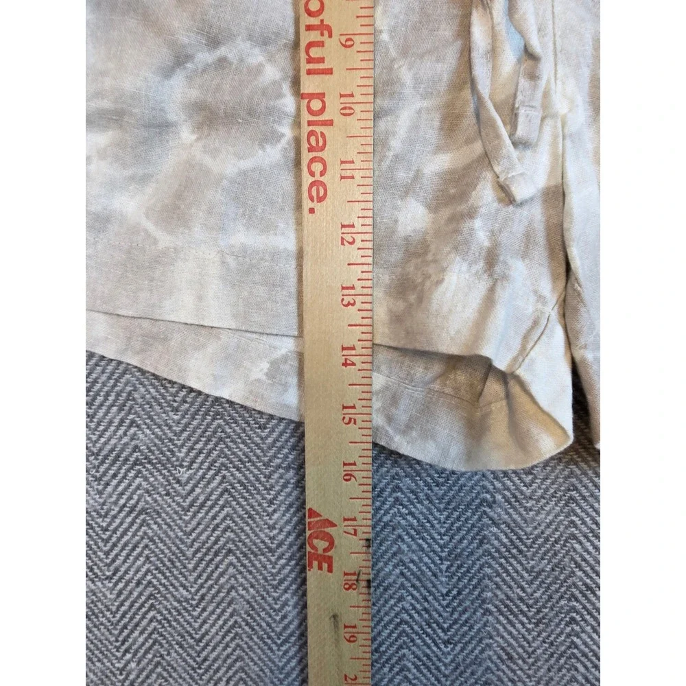 Old Navy Womens Linen Blend Tie Dye Shorts Beige White Size M NWT